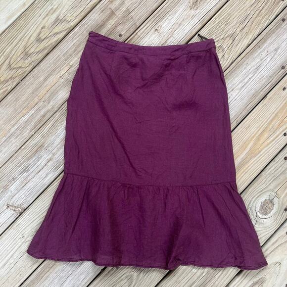 Lineaemme Vintage Purple 100% Linen Skirt Italian Made Size 6 - Picture 2 of 7
